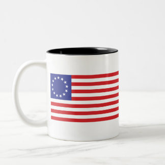 Betsy-Ross-Flagga.-1776 Två-Tonad Mugg
