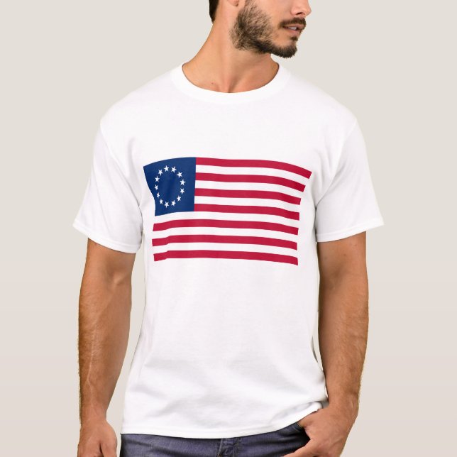 Betsy Ross Flagga Design - Förenta staterna T Shirt (Framsida)