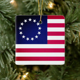 Betsy Ross Flagga Julgransprydnad Keramik