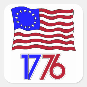 Betsy Ross Flagga Sticker Fyrkantigt Klistermärke