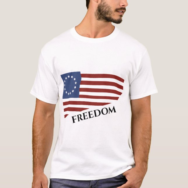 Betsy Ross Flagga t-Shirt (Framsida)