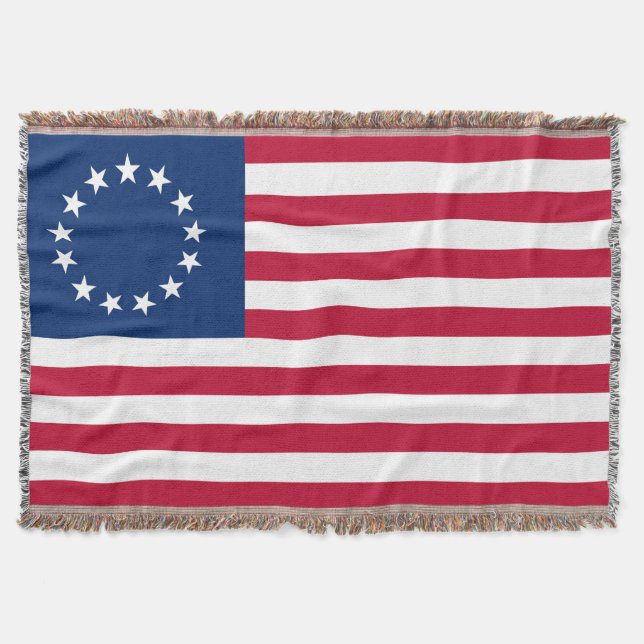 Betsy Ross Förenta staternas flagga Circa 1777 Filt (Framsidan)