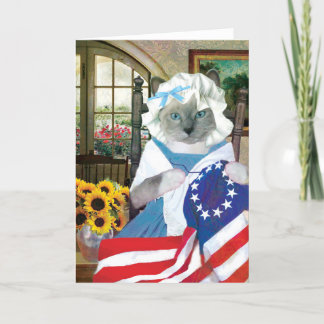 Betsy Ross Kitten Greeting Card Kort