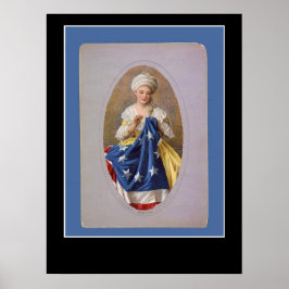 Betsy Ross och flaggplakat Poster