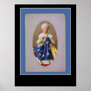Betsy Ross och flaggplakat Poster