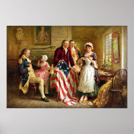 Betsy Ross och general George Washington Poster