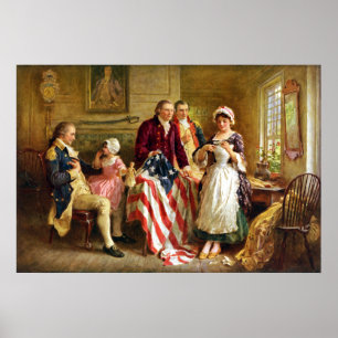 Betsy Ross och General George Washington Poster