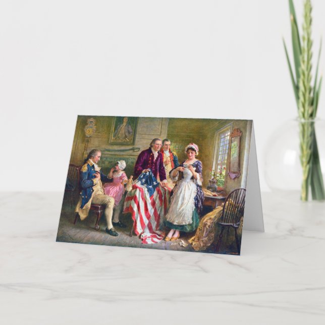 Betsy Ross och stars och stripes 1777 Kort (Framsida)