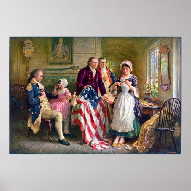 Betsy Ross och Stars och stripes 1777 Poster (Framsidan)