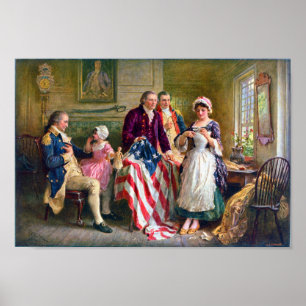 Betsy Ross och stars och stripes 1777 Poster