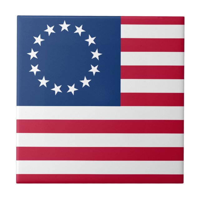 Betsy Ross Old glory American USA flagga Kakelplatta (Framsidan)