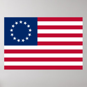 Betsy Ross Old glory American USA flagga Poster