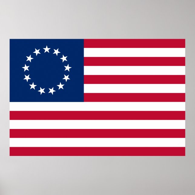 Betsy Ross Old glory American USA flagga Poster (Framsidan)