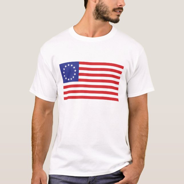 Betsy Ross Original American Flagga T Shirt (Framsida)