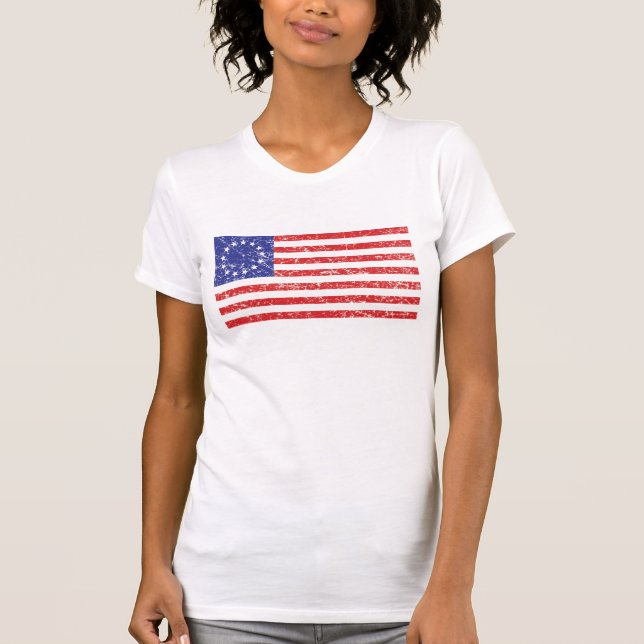 Betsy Ross Original American Flagga T Shirt (Framsida)