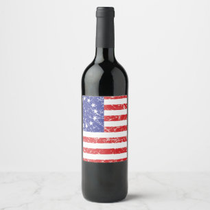Betsy Ross Original USA Flagga Vinflaska Etikett