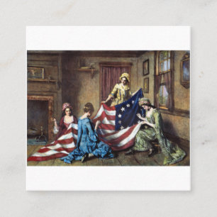 Betsy Ross Sederande den amerikanska Flagga Fyrkantigt Visitkort