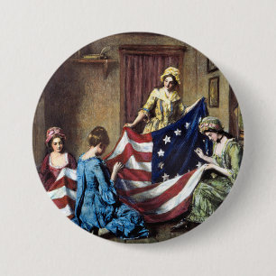 Betsy Ross Sederande den amerikanska Flagga Knapp