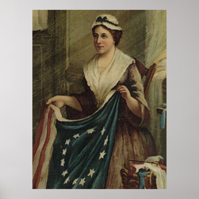 Betsy Ross Sewing the First American Flag  Poster (Framsidan)