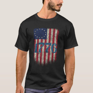 Betsy Ross Shirt 4:e juli amerikanska Flagga 1776 T Shirt