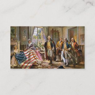 Betsy Ross Shows George Washington American Flagga Visitkort