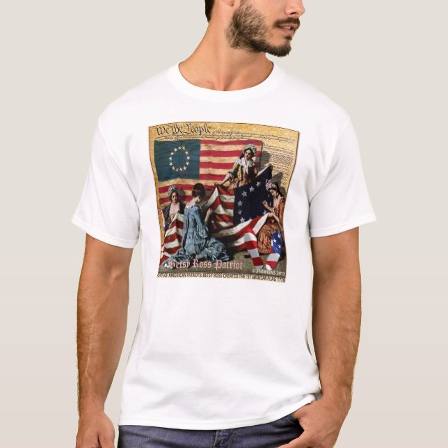Betsy Ross tillverkare 1776 av den 1st US-flagga T Shirt (Framsida)