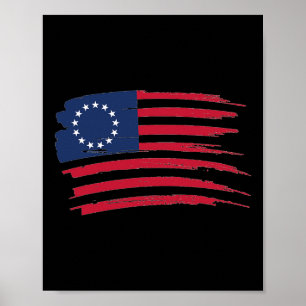 Betsy Ross-tröja 4 juli amerikansk flagga 1776 Vi Poster