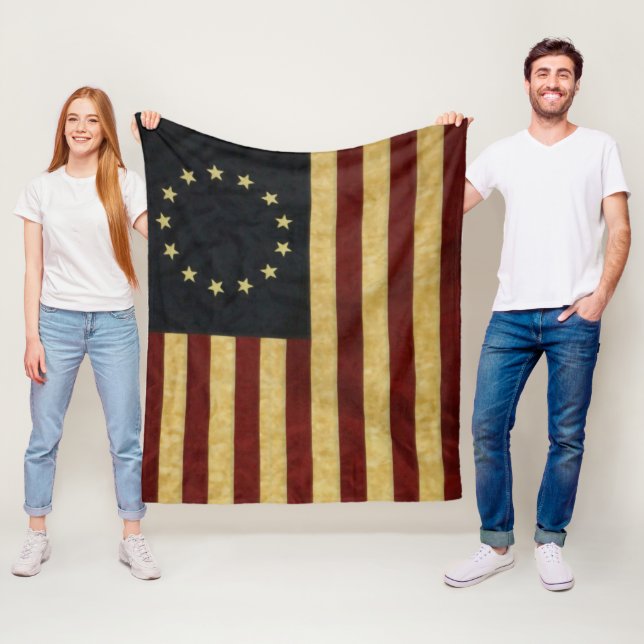 Betsy Ross USA flagga Fleecefilt (På plats)