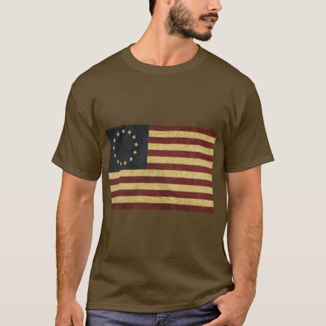 Betsy Ross Vintage Flagga T Shirt (Framsida)