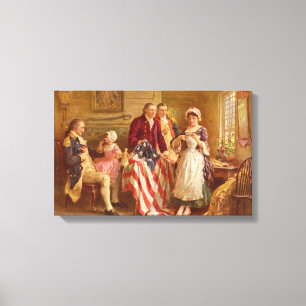 Betsy Ross Wrapped Canvas Skriv ut
