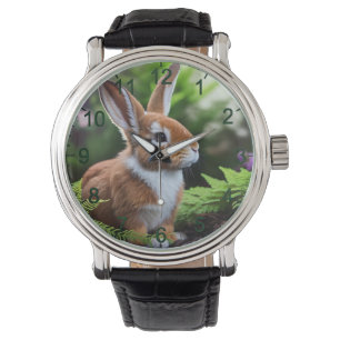 "Betsy the Bunny: A Sweet Brown and White Delight" Armbandsur