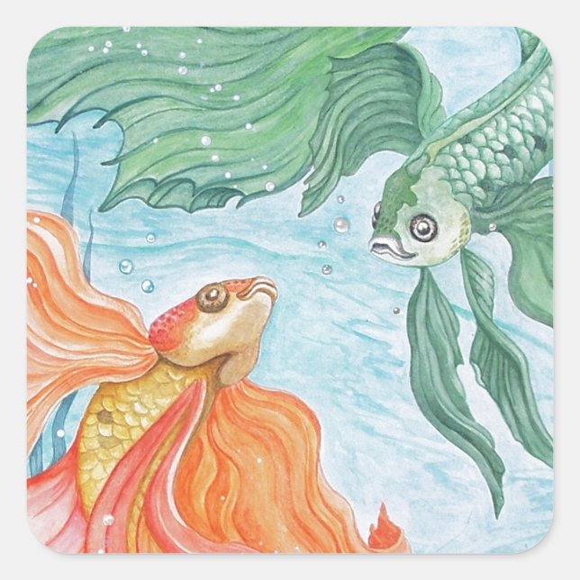 Betta Dance Fyrkantigt Klistermärke (Framsida)