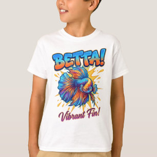 BETTA! Färgrik Fena Barn T-Shirt – Färgrik Kampfis