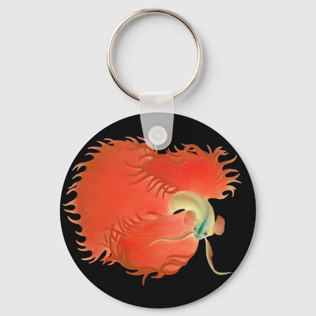 Betta Fighting Fish Keychain Nyckelring (Framsida)