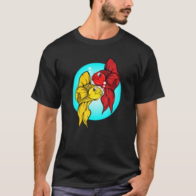 Betta Fish Akvarellist Siamese Fighting Fish Tank T Shirt (Framsida)