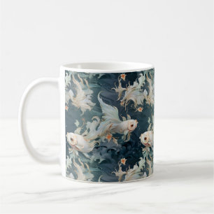 Betta Fish Blue White Kaffemugg