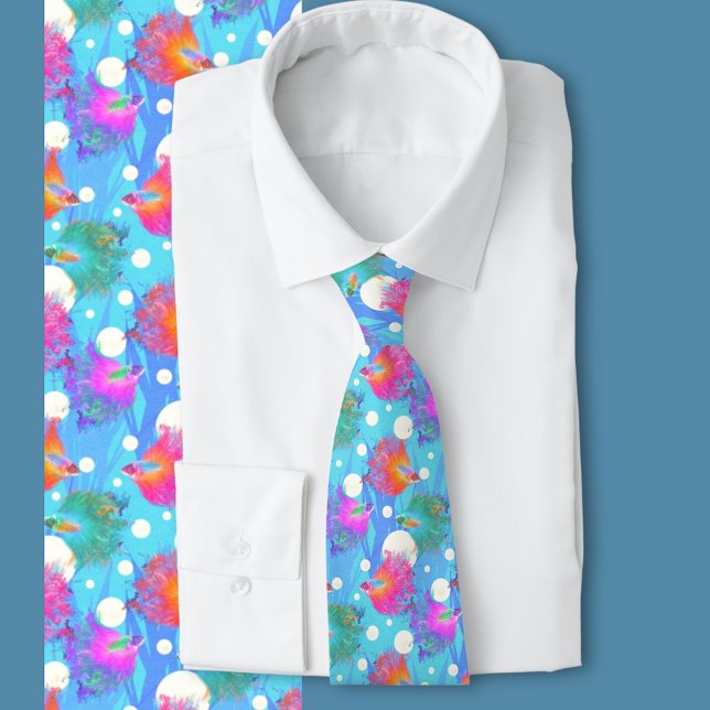 Betta Fish Bubbles Slips (Bright Betta fish swimming pattern. Ocean and aquarium enthusiasts )