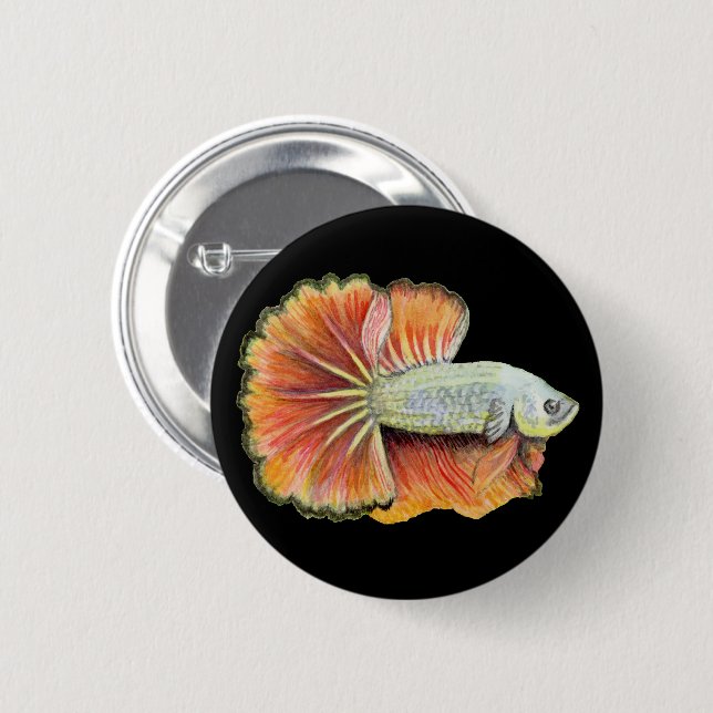 Betta Fish Button Knapp (Framsida & baksida)
