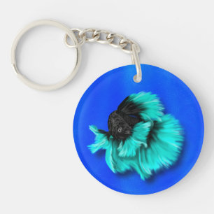Betta Fish Duo, svart och teal, vit och rosa