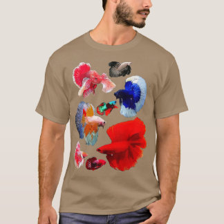 Betta Fish Färg Collage T Shirt