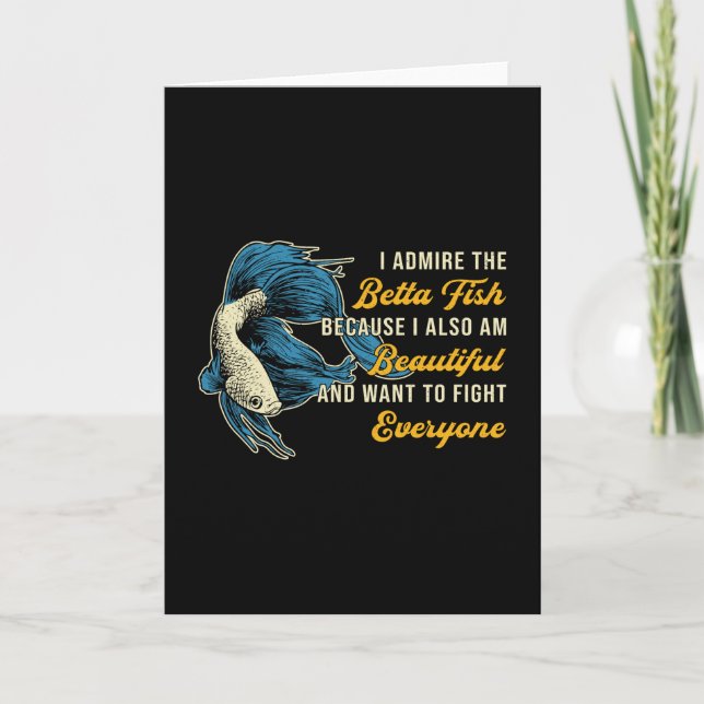 Betta Fish för att Aquarium Älskare bekämpar fisk Kort (Framsida)