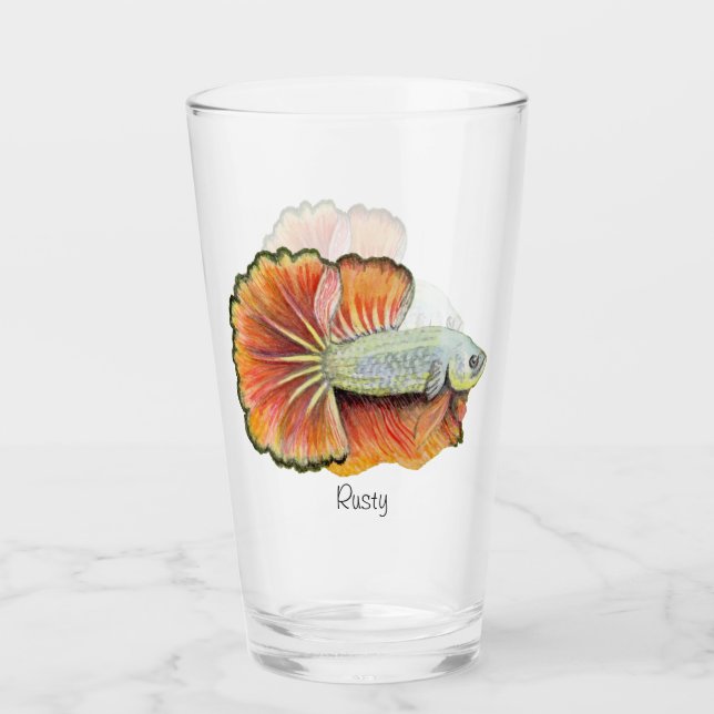 Betta Fish Glass Glaskopp (Framsida)