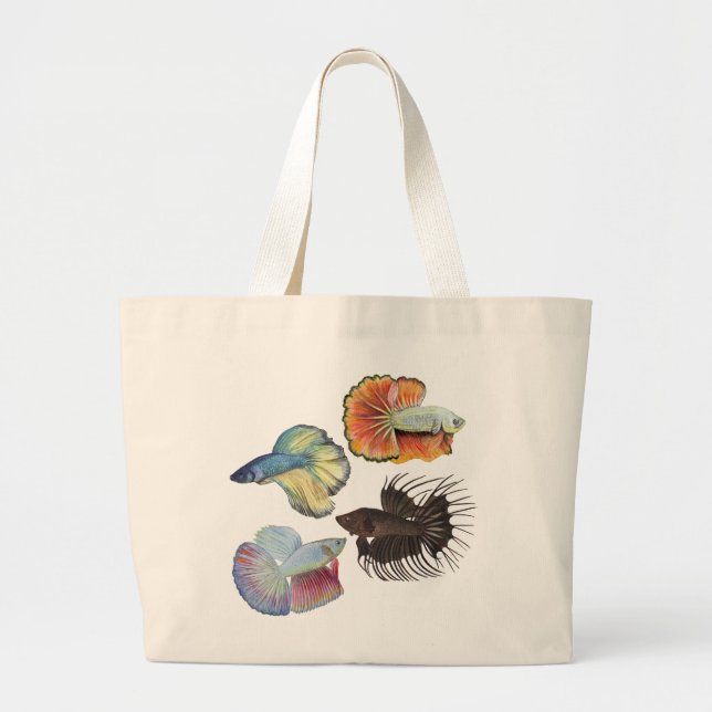 Betta Fish Large Tote Bag Jumbo Tygkasse (Framsidan)