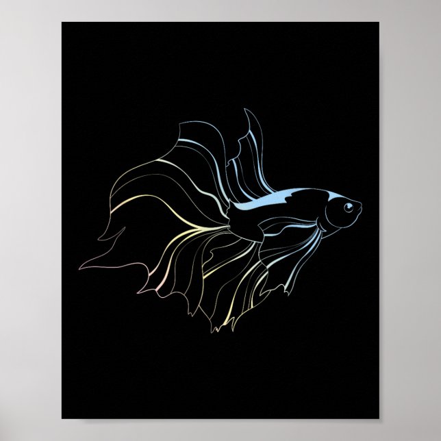 Betta Fish Lover Siamese Fighting Fish Aquarium Be Poster (Framsidan)