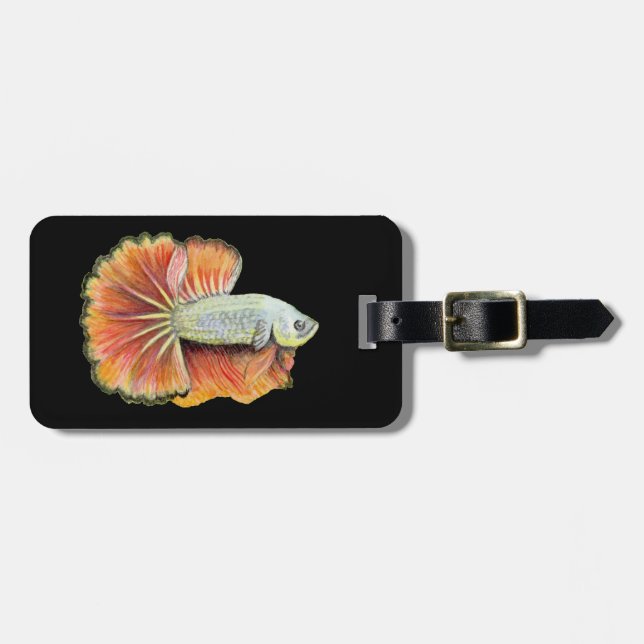 Betta Fish Luggage Tag Bagagebricka (Horisontell Framsida)