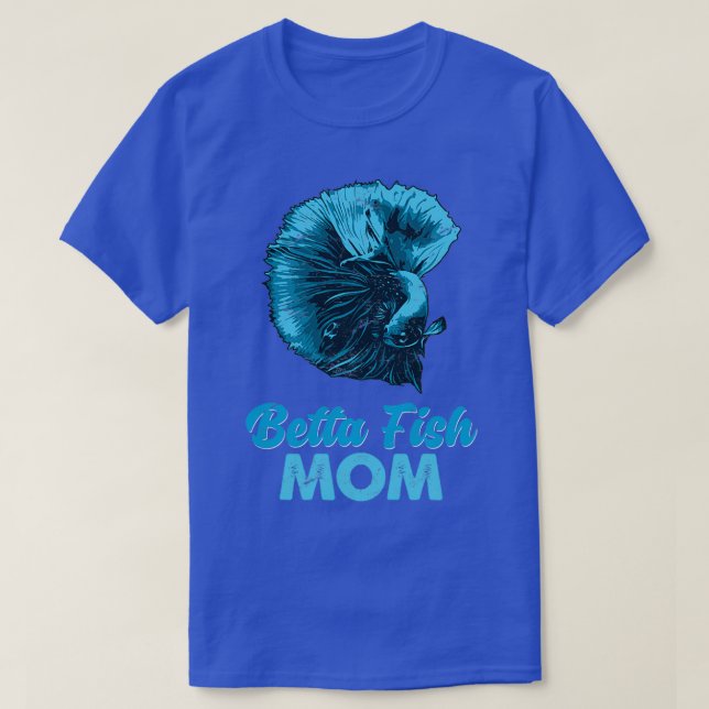 Betta Fish Mamma Funny Blue Fighting Fish Gift T Shirt (Design framsida)