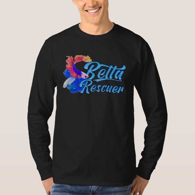 Betta Fish Rescuer Fish Rescue Aquarium T Shirt (Framsida)