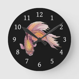 Betta Fish Round Clock Rund Klocka