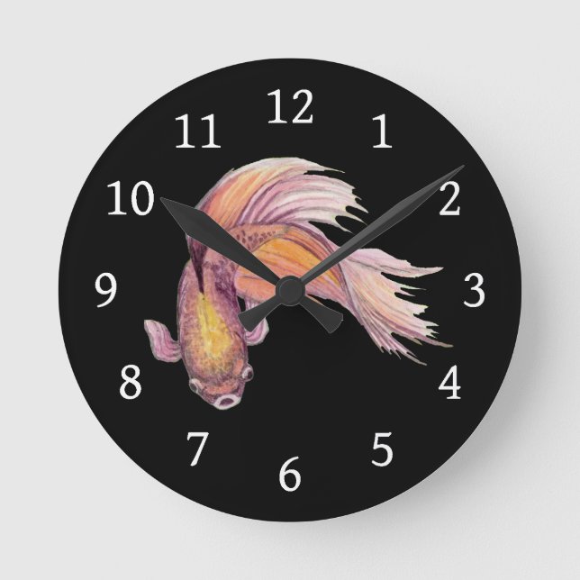 Betta Fish Round Clock Rund Klocka (Framsida)
