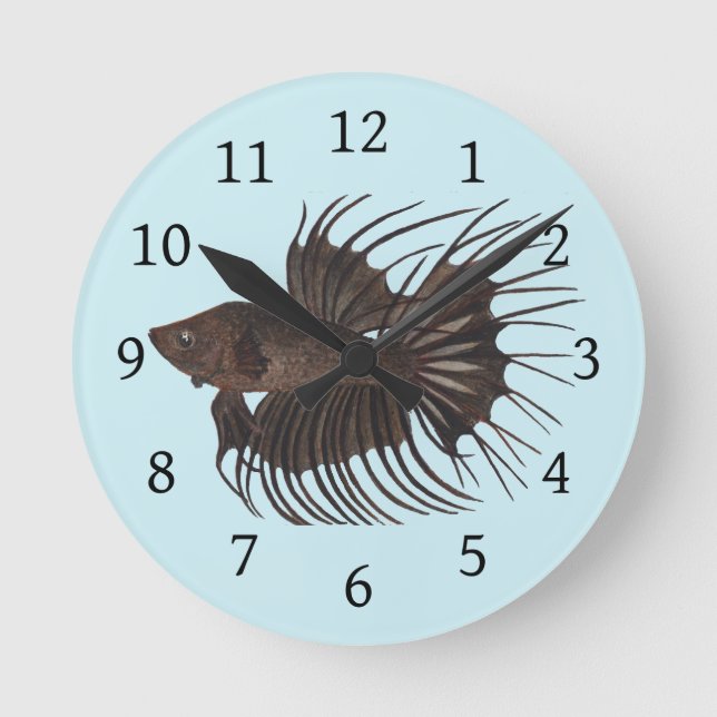 Betta Fish Round Clock Rund Klocka (Framsida)